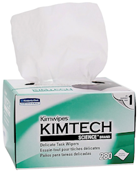 WIPES, KIMTECH SCIENCE, DELICATE TASK WIPERS, 1-PLY, WHITE, 280 SHEETS/BOX, 30 BOXES/CT LARGE