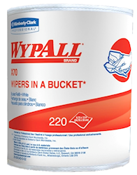 WIPES, WYPALL WIPERS IN A BUCKET, REFILL, 220 SHEETS/ROLL, 3 ROLLS/CT  LARGE