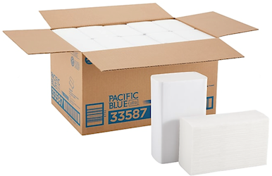 PAPER TOWELS, C-FOLD, WHITE, PACIFIC BLUE, 10.2" x 10.8", 2200/CT LARGE