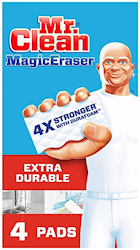 SCOURING PADS, MAGIC ERASER, EXTRA DURABLE DURAFOAM, CLEANING PADS, MR. CLEAN, 4/PK LARGE