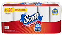 PAPER TOWELS, KITCHEN ROLLS, SCOTT, 1-PLY, 102 SHEETS/ROLL, 15 ROLLS/CT MAIN