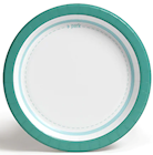 PAPER PLATES, MEDIUM-WEIGHT, PERK, TEAL/WHITE, 8.5", 125/CT THUMBNAIL