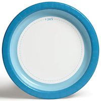 PAPER PLATES, HEAVY-WEIGHT, PERK, BLUE/WHITE, 10", 500/CT MAIN