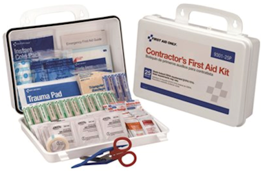 FIRST AID KIT, OSHA COMPLIANT, 25 PERSON, PLASTIC, CONTRACTOR, 178 PIECES LARGE