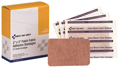 BANDAGES, ADHESIVE, HEAVY WOVEN FABRIC, 2" X 3", 25/BOX THUMBNAIL