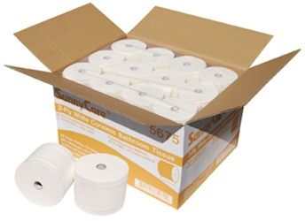 TOILET TISSUE, STANDARD ROLLS, 2-PLY, SMALL CORE, AGIO INC, 800 SHEETS/ROLL, 36 ROLLS/CT LARGE