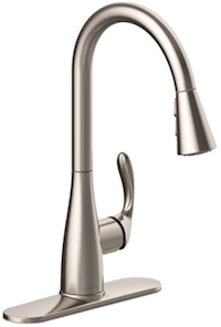FAUCET, KITCHEN, SINGLE-HANDLE, PULL-DOWN SPRAYER, SEASONS WESTWIND, STAINLESS STEEL MAIN