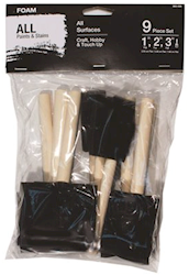 PAINT BRUSHES, FOAM, DISPOSABLE, FLAT, 2", 9/CT LARGE
