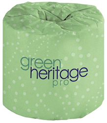 TOILET TISSUE, STANDARD, WHITE, RECYCLED, GREEN HERITAGE, 2-PLY, 500 SHEETS/ROLL, 96 ROLLS/CT LARGE