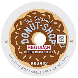 COFFEE, MEDIUM ROAST, THE ORIGINAL DONUT SHOP, REGULAR, KEURIG K-CUPS, 96/CT LARGE