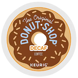 COFFEE, MEDIUM ROAST, THE ORIGINAL DONUT SHOP, DECAF, KEURIG K-CUPS, 22/CT LARGE