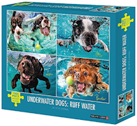 PUZZLE, UNDERWATER DOGS ROUGH WATER, WILLOW CREEK, JIGSAW, 1000 PIECE MAIN