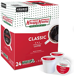 COFFEE, MEDIUM ROAST, KRISPY KREME, CLASSIC, KEURIG K-CUPS, 24/CT LARGE