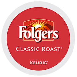 COFFEE, MEDIUM ROAST, FOLGERS, CLASSIC, KEURIG K-CUPS, 96/CT LARGE