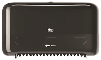 DISPENSER, TOILET TISSUE, TORK, HIGH CAPACITY, 2-ROLL, BLACK LARGE