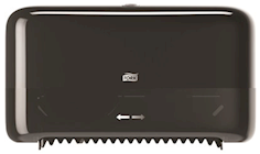 DISPENSER, TOILET TISSUE, TORK, HIGH CAPACITY, 2-ROLL, BLACK THUMBNAIL