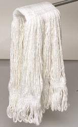 MOP HEAD, FINISHING, W/ 5.5" HEADBAND, WHITE LARGE