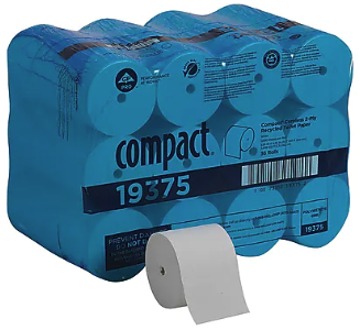 TOILET TISSUE, CORELESS, COMPACT, RECYCLED, 2-PLY, WHITE, 1000 SHEETS/ROLL, 36 ROLLS/CT THUMBNAIL