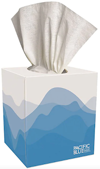 FACIAL TISSUES, CUBE, PACIFIC BLUE, 2-PLY, 100 TISSUES/BOX, 36 BOXES/CT MAIN