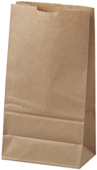 PAPER BAGS, BROWN, DURO, NATURAL, 11 1/16"H x 6"W x 3 5/8"D, 500/CT MAIN