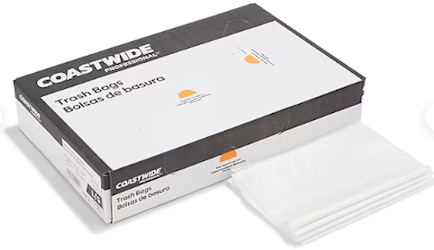 40-45 GALLON, 1.5 MIL, CLEAR, 40" X 46", LOW DENSITY, COASTWIDE PROFESSIONAL, 100/CT LARGE