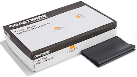 30-33 GALLON, 2 MIL, BLACK, 33" X 39", LOW DENSITY, COASTWIDE, 100/CT LARGE