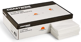 20-30 GALLON, 0.9 MIL, WHITE, 30" X 36", LOW DENSITY, COASTWIDE, 200/CT THUMBNAIL