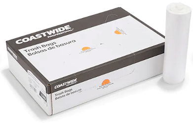 55-60 GALLON, 1.5 MIL, CLEAR, 38" X 58", LOW DENSITY, COASTWIDE, 100/CT LARGE