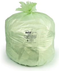 12-13 GALLON, 1 MIL, GREEN, 24" X 32", LOW DENSITY, BIOTUF, 200/CT LARGE