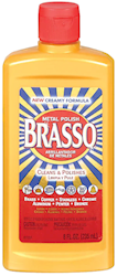 STAINLESS STEEL POLISH, BRASSO, STEEL & METAL CLEANER, 8 OZ., 8/CT LARGE
