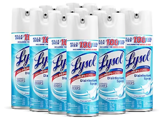 DISINFECTANT, LYSOL, SPRAY, CRISP LINEN SCENT, 12.5 OZ., 12/CT LARGE