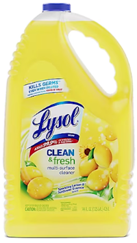 MULTISURFACE CLEANER, LYSOL, CLEAN & FRESH, LEMON & SUNFLOWER SCENT, 144 OZ., 1/EA MAIN