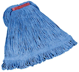 MOP HEAD, RUBBERMAID, SUPER STITCH, 24 OZ BLEND, WET MOP, 1" HEADBAND, BLUE, 6/CT THUMBNAIL