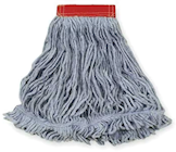 MOP HEAD, RUBBERMAID, SUPER STITCH, 20 OZ BLEND, WET MOP, 5" HEADBAND, BLUE, 6/CT THUMBNAIL