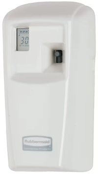 AIR FRESHENER DISPENSER, RUBBERMAID, LCD, MICROBURST 3000, WHITE MAIN