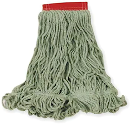 MOP HEAD, RUBBERMAID, SUPER STITCH, 24 OZ BLEND, WET MOP, 5" HEADBAND, GREEN, 6/CT LARGE
