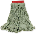 MOP HEAD, RUBBERMAID, SUPER STITCH, 24 OZ BLEND, WET MOP, 5" HEADBAND, GREEN, 6/CT THUMBNAIL