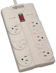 EXTENSION CORD, SURGE PROTECTOR, 8-OUTLET, TRIPP LITE, 1500 JOULES, 8' LARGE