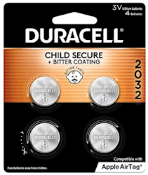 BATTERIES, DURACELL 2032, LITHIUM, 3V, 4/CT LARGE