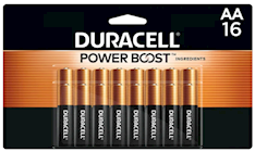 BATTERIES, AA, DURACELL, COPPERTOP, ALKALINE, 16/CT THUMBNAIL