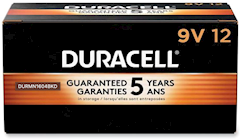 BATTERIES, 9V, DURACELL, COPPERTOP, ALKALINE, 12/CT THUMBNAIL