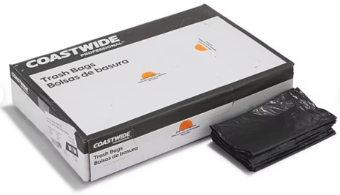 33 GALLON, 0.60 MIL, BLACK, 33" x 33", LINER, LOW DENSITY, FLAT PACK, 250/CT LARGE