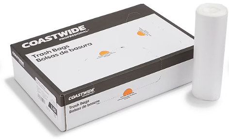 40-45 GALLON, 22 MIC, NATURAL, 40" X 48", HIGH DENSITY, CORELESS ROLLS, CAN LINERS, 150/CT MAIN