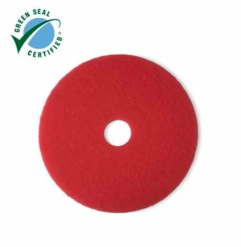 18", RED, BUFFING FLOOR PADS, 3M, 10/CT LARGE