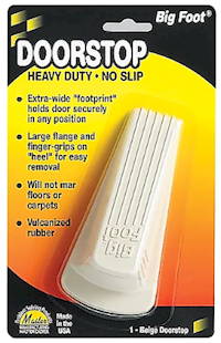 DOOR STOP, MASTER BIG FOOT, RUBBER, BEIGE, 1/EA MAIN