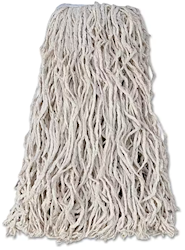 WET MOP, RUBBERMAID, COTTON, 1" HEADBAND, WHITE, 24 OZ, 12/CT LARGE
