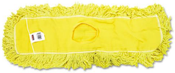 DUST MOP HEAD, RUBBERMAID, LOOPED-END, LAUNDERABLE, YELLOW, 5" X 24" LARGE