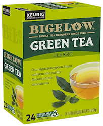 TEA, BIGELOW, CLASSIC, GREEN TEA, KEURIG, K-CUP PODS, 24/BX LARGE