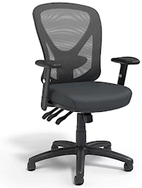 OFFICE CHAIR, ERGONOMIC, FABRIC, SWIVEL, COMPUTER & DESK CHAIR, BLACK MAIN