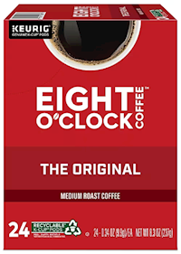 COFFEE, EIGHT O'CLOCK, ORIGINAL BLEND, MEDIUM ROAST, KEURIG K-CUP PODS, 24/BX MAIN